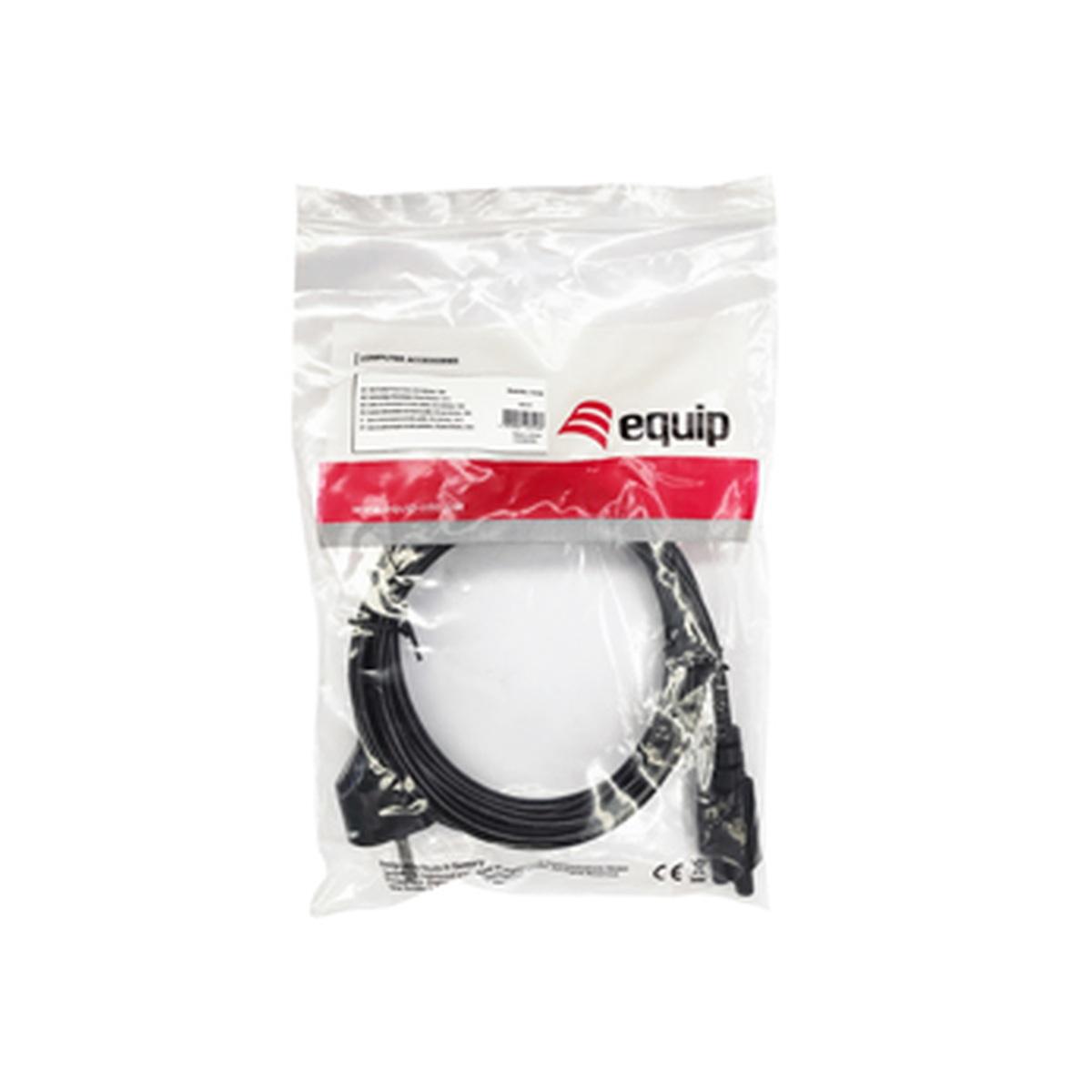 Equip Cavo di alimentazione C13 2x IEC C13 femmina - 1x IEC C14 maschio - Lunghezza 2,2 m - Colore nero