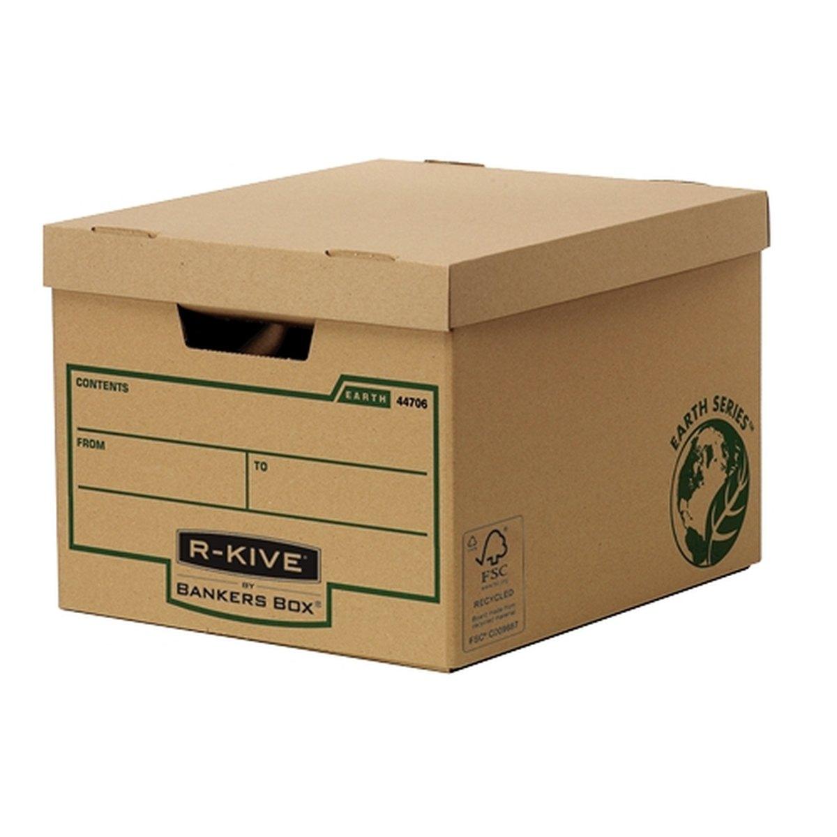 Fellowes Scatole Archivio Fellowes Bankers Box Earth Large File Container -  Assemblato a mano - Colore marrone 4470601 043859577897