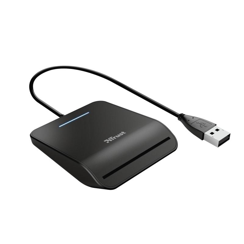 Trust Electronic DNI Reader 3.0 - eID e Smartcard - Cavo da 1 m - USB 2.0 - Colore nero