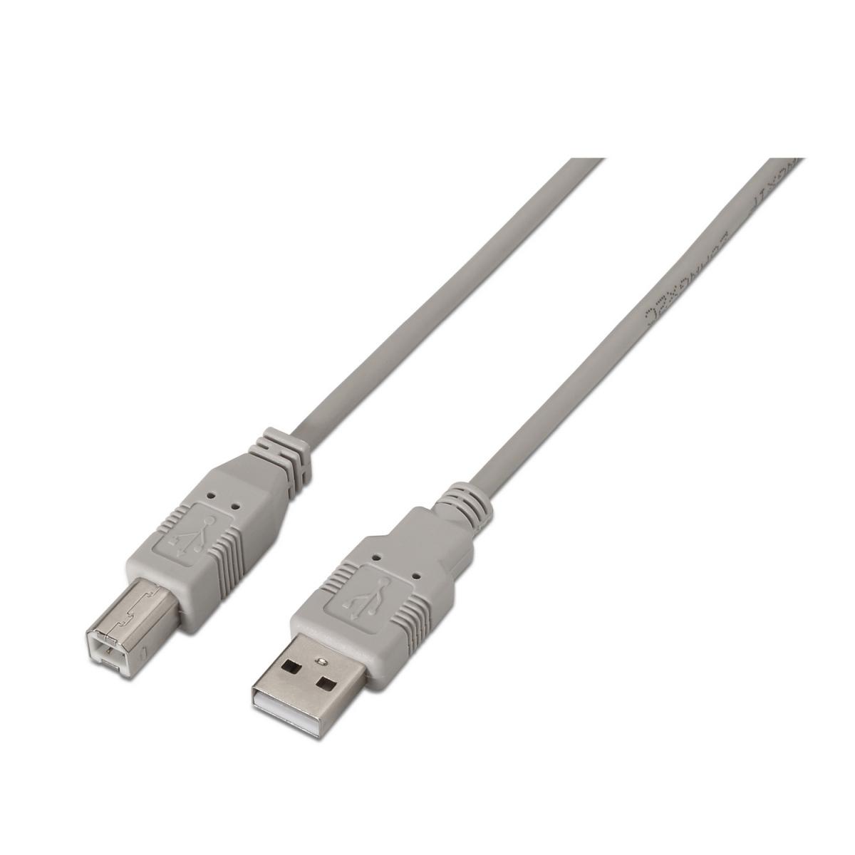 Cavo stampante Aisens USB 2.0 - Tipo A maschio a tipo B maschio - 1,0 m - Colore beige