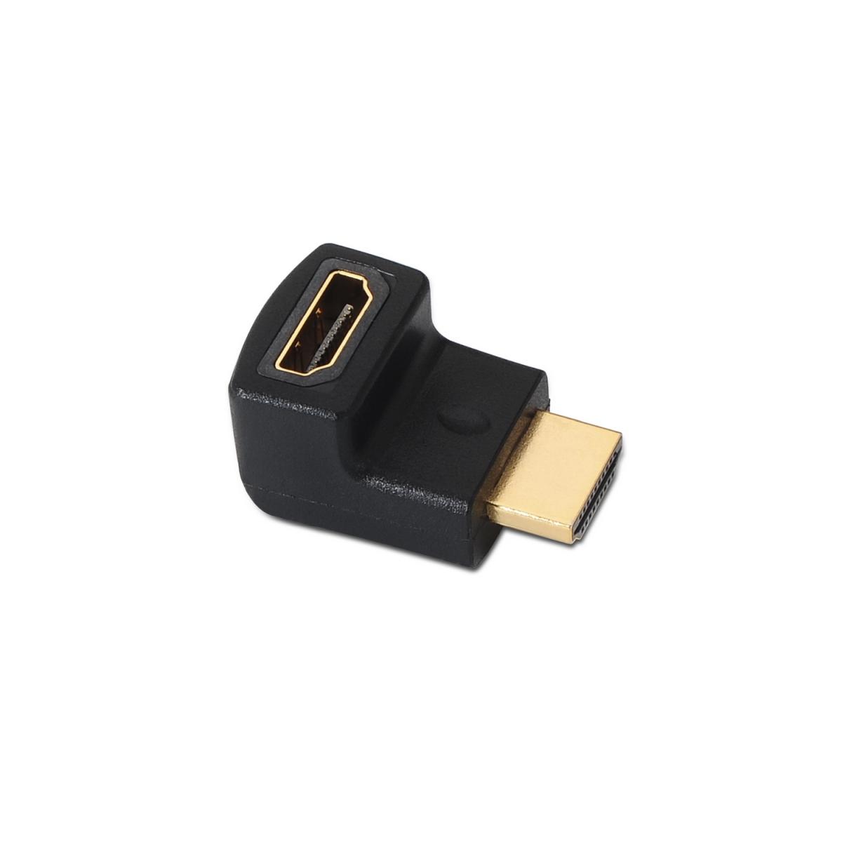 Adattatore HDMI angolato Aisens - Una femmina-A maschio Collega HDMI in uno spazio ridotto - Colore nero