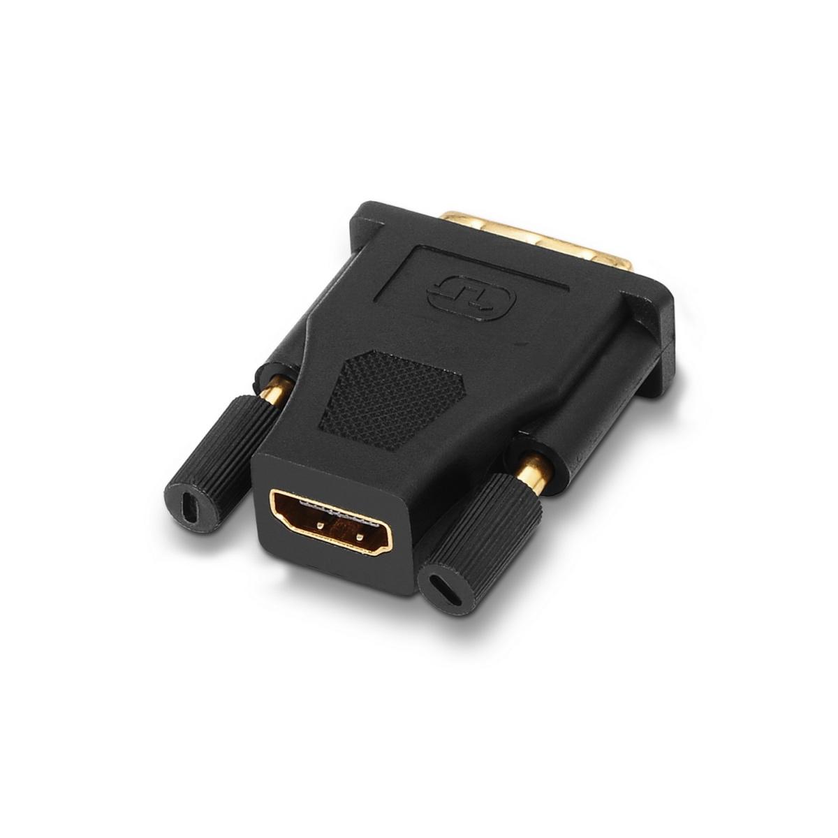 Adattatore Aisens DVI a HDMI - 24+1/M-HDMI A femmina schermato oro - Full HD - Colore nero