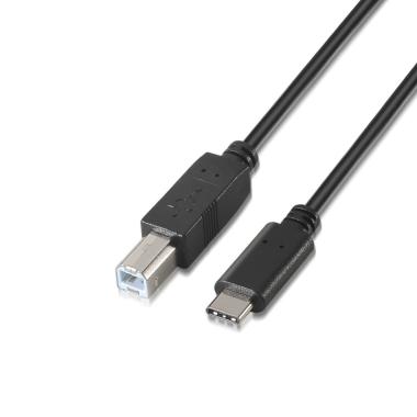 Cavo stampante Aisens USB 2.0 3A - Tipo USB-C maschio a B maschio - 1,0 m - Colore nero