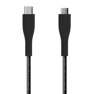 Cavo Aisens USB 2.0 3A - Tipo USB-C/M-Micro B/M - 2.0m - Colore Nero