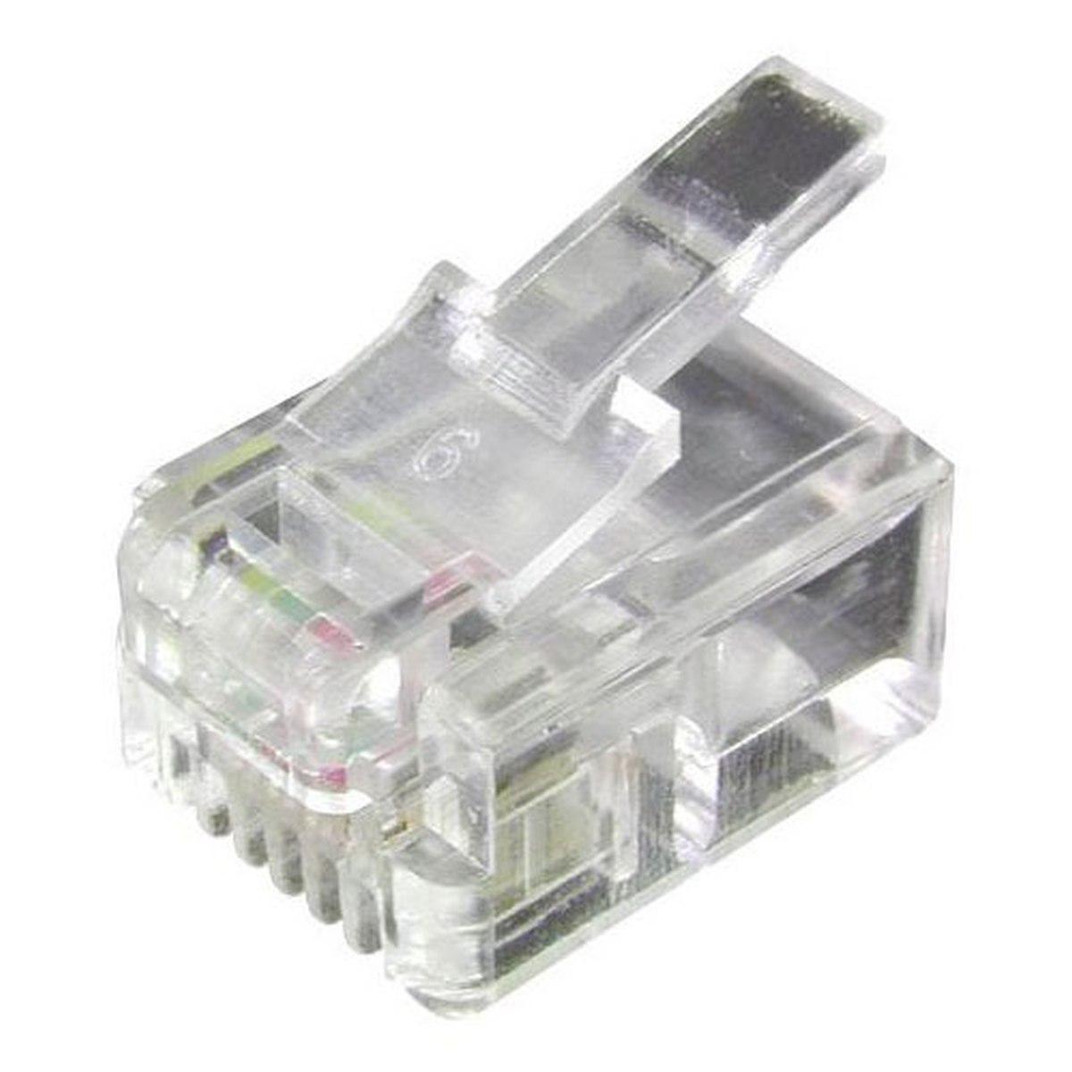 Equip Kit 100 connettori RJ11 4P4C - Per cavo piatto - Connettori placcati in oro per un segnale di alta qualità