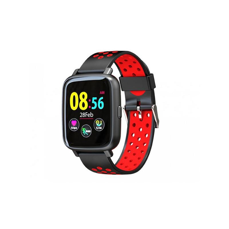 Smartwatch XS35 Billow - Schermo IPS da 1,44 "- Resistente all'acqua IP67 - Tensiometro - Bluetooth 4.0 Nero / Rosso