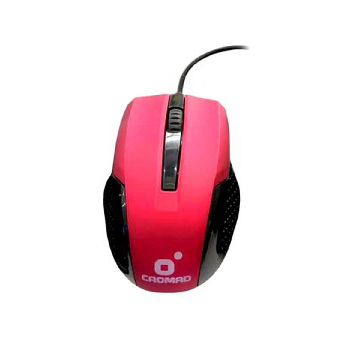 Mouse Cromad X53 USB 2.0 - 3 pulsanti - Uso ambidestro - Cavo da 1,50 m - Rosso