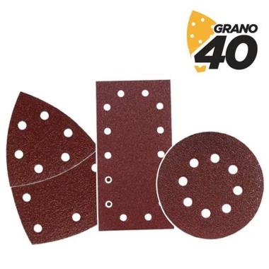 Blim Confezione da 9 Carte Abrasive con Velcro per Levigatrice BL0151 - Grana 40 - 3 Formati