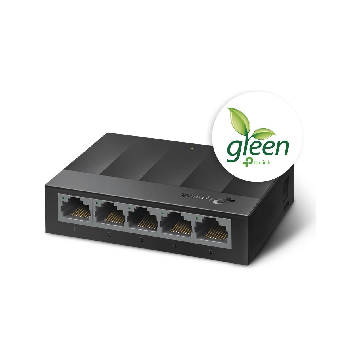 Switch desktop TP-Link - 5 porte 10/100/1000Mbps - Tecnologia verde - Controllo del flusso - Plug & Play