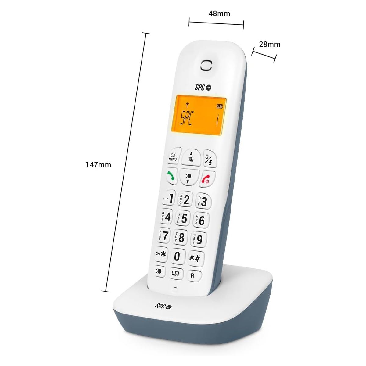 Telefono fisso wireless SPC Air - Schermo retroilluminato 35x22mm - Identificazione chiamante - Connessione rete telefonica - Modalità Mute - 5 Melodie - 2 Colori - Tecnologia Eco