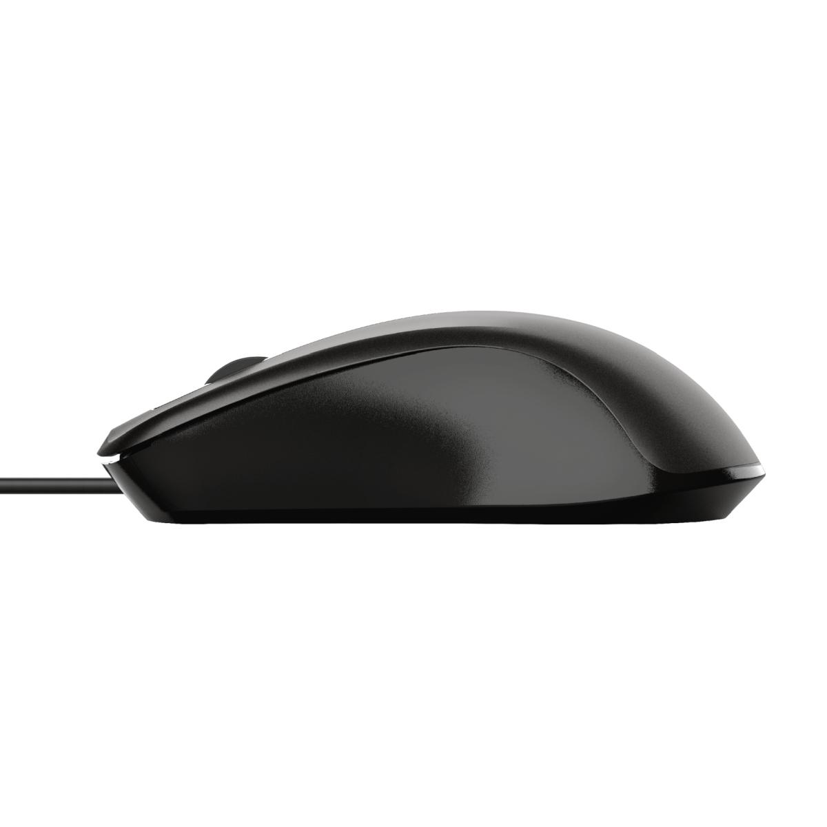Mouse USB Trust 1200 dpi - 3 pulsanti - Uso ambidestro - Cavo da 1,70 m