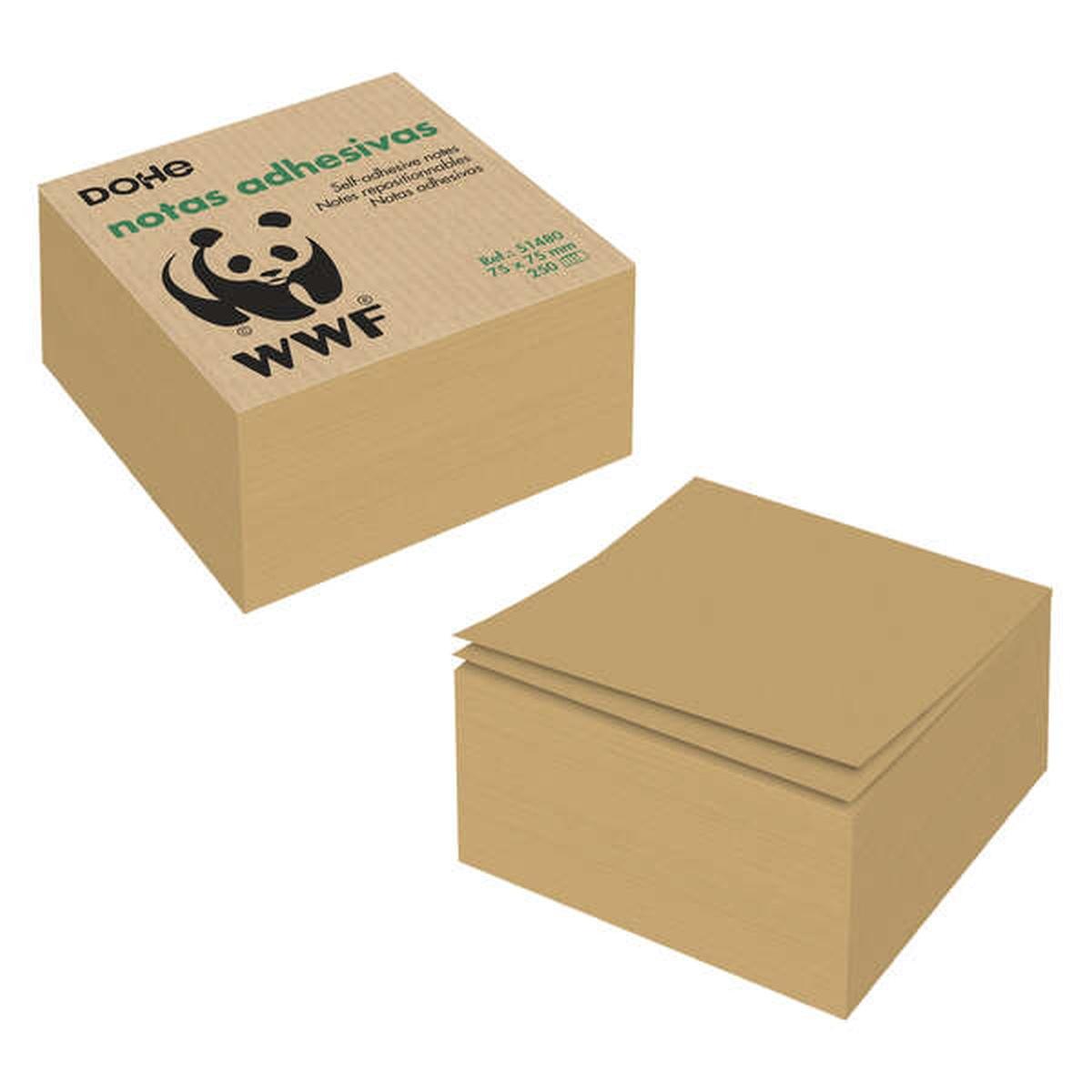 Post-it Cubo per appunti riposizionabili Dohe in carta Kraft da 75 gr - Adesivo potente - Ideale per promemoria
