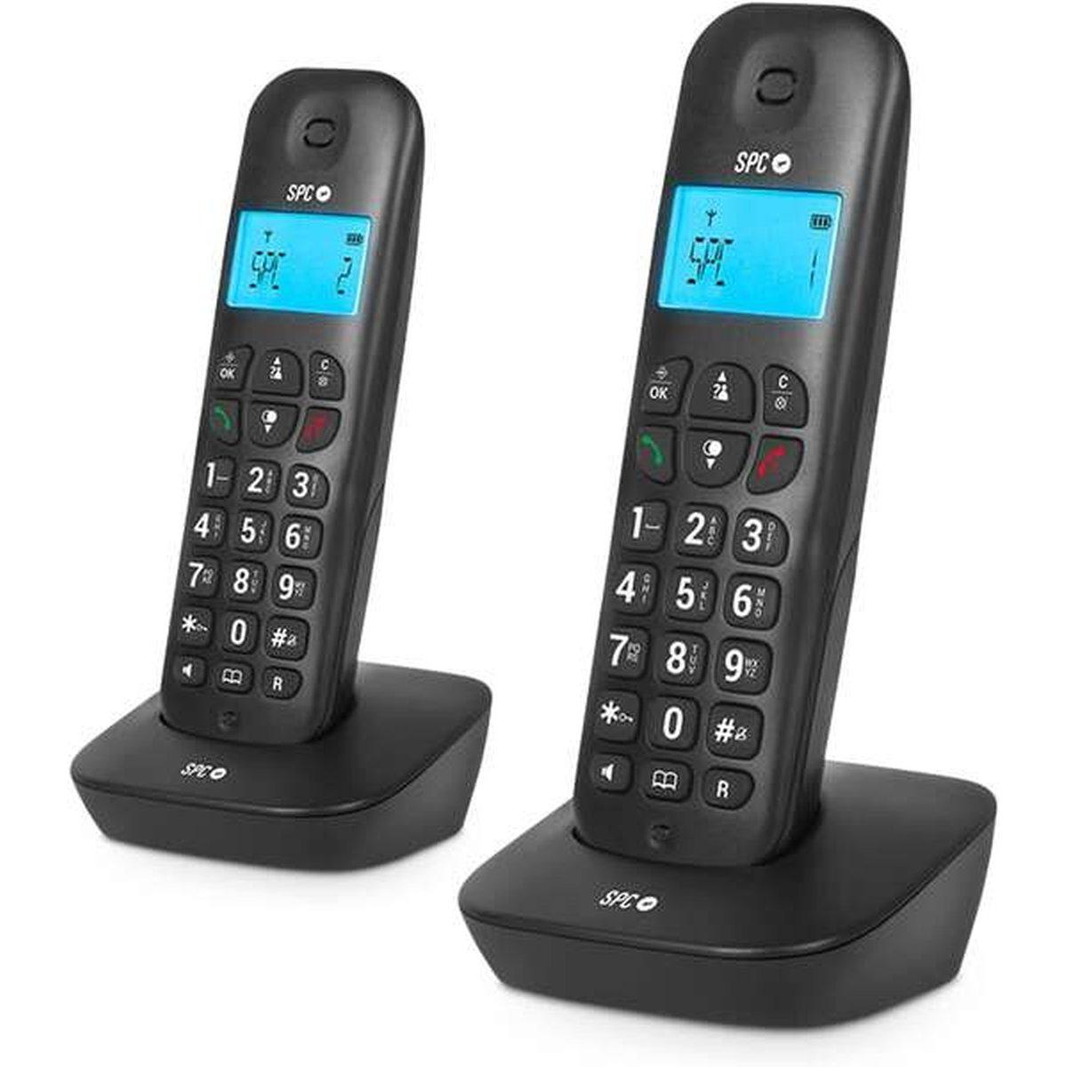 Telefono Wireless SPC Air Pro Duo - Schermo Retroilluminato 35x22mm - Identificazione del Chiamante - Connessione Rete Telefonica - Conferenza a Tre - Modalità Mute - Vivavoce - Ec