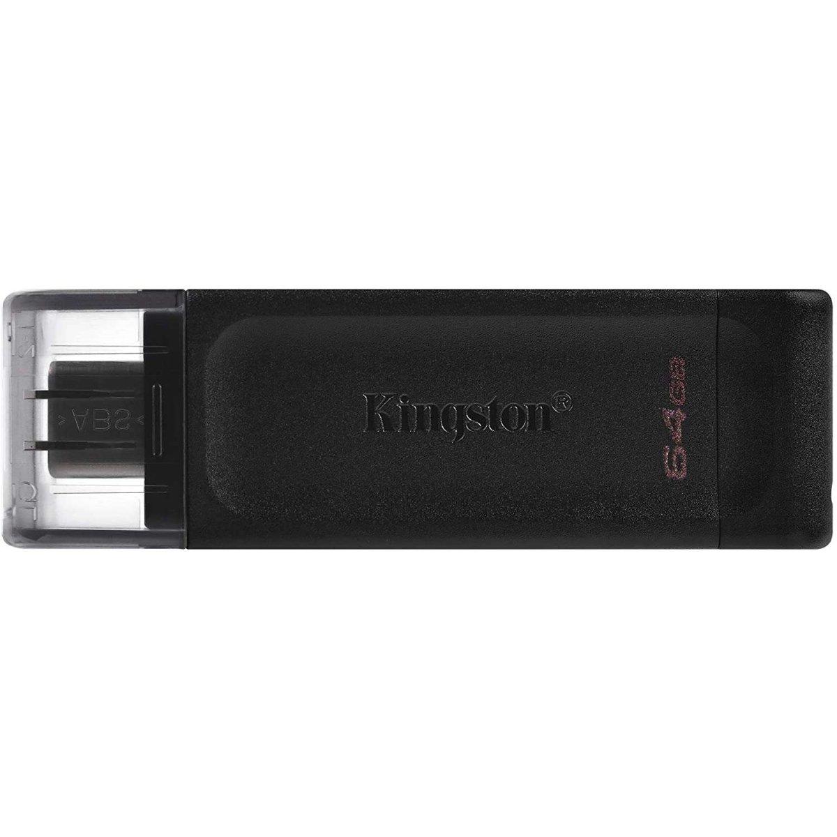 Pendrive Kingston DataTraveler 70 Memoria USB tipo C 128 GB - USB-C 3.2 Gen 1 - Con cover - Nero