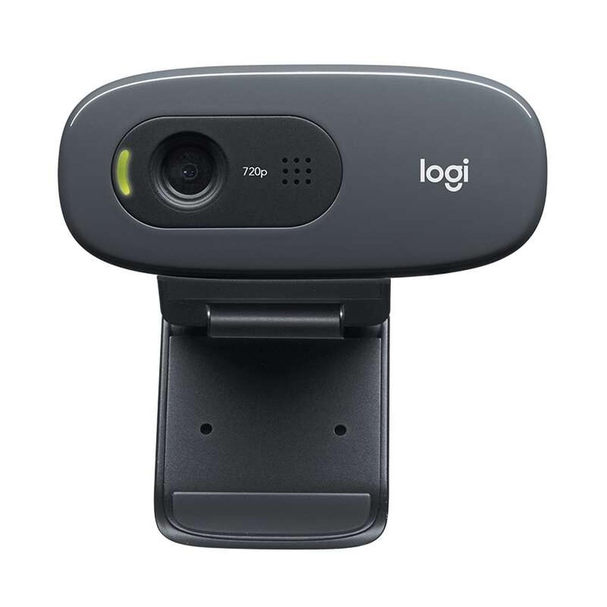 Webcam Logitech C270 HD 720p - 3Mpx - USB 2.0 - Microfono integrato - Angolo di visione 60º - Messa a fuoco fissa - Cavo 1,50 - Colore nero
