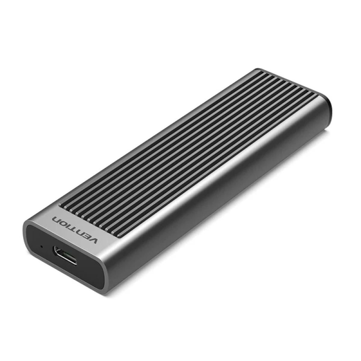 Box esterno Vention per SSD M.2 NVMe - Dissipatore di calore - USB 3.1 - Velocità fino a 10 Gbps - Alluminio - Modalità di sospensione automatica - Grigio