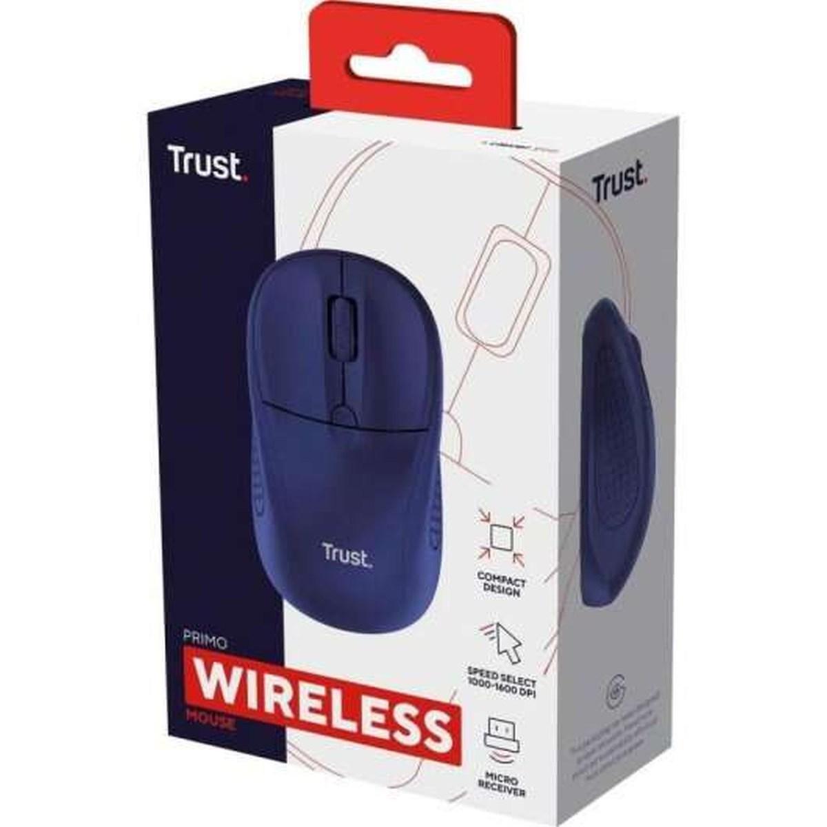 Mouse wireless Trust Primo - 1600 dpi - 4 pulsanti - Blu