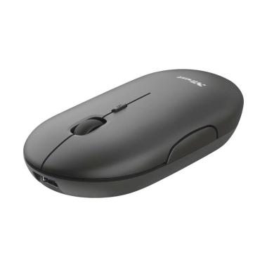 Mouse wireless ricaricabile Trust Puck 1600 dpi - 3 pulsanti silenziosi - Ultra sottile - Utilizzo ambidestro - Nero