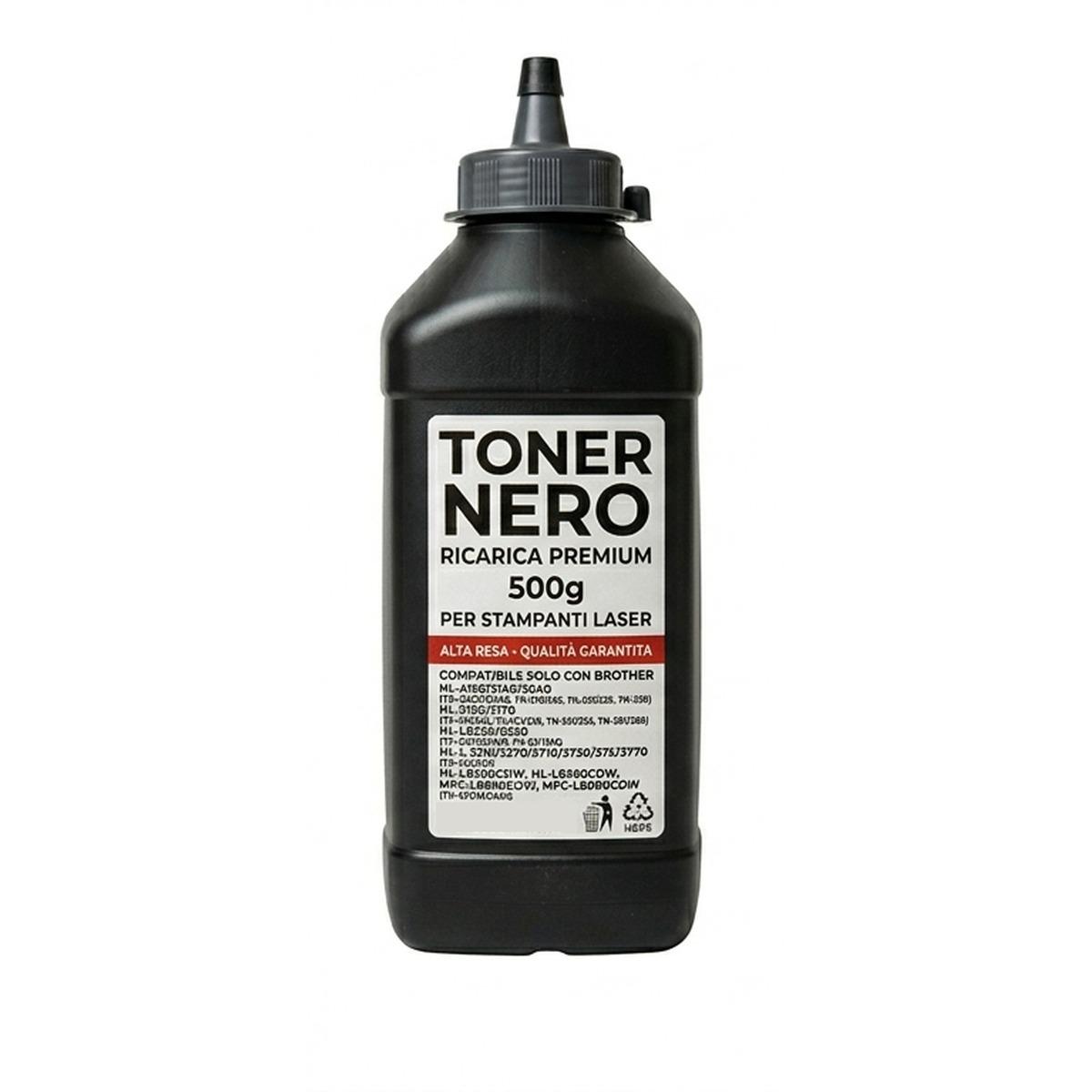 Toner in Bottiglia 500gr per Brother TN6300, TN1050, TN2320 (2X10Kg) (B-161)