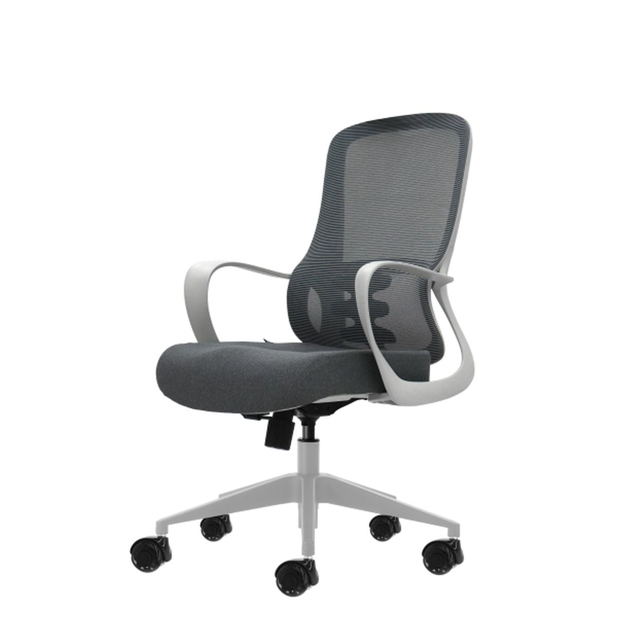 Sedia da ufficio ergonomica Oqonos Cherg 006 con schienale in rete traspirante, pistone a gas di classe 4, supporto lombare, braccioli fissi, sedile ergonomico sagomato e ruote in