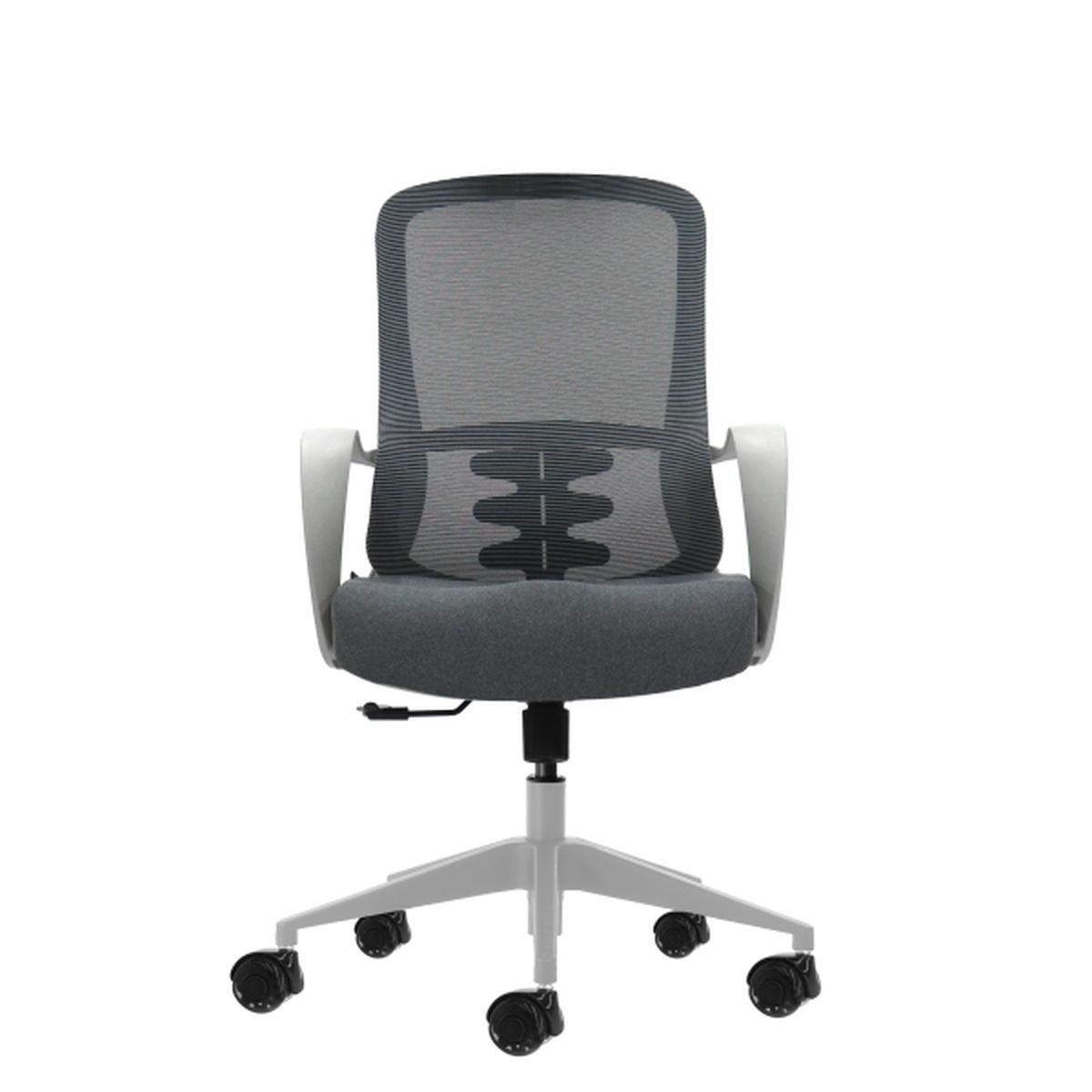 Sedia da ufficio ergonomica Oqonos Cherg 006 con schienale in rete traspirante, pistone a gas di classe 4, supporto lombare, braccioli fissi, sedile ergonomico sagomato e ruote in