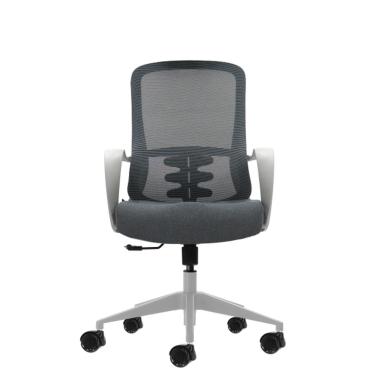 Sedia da ufficio ergonomica Oqonos Cherg 006 con schienale in rete traspirante, pistone a gas di classe 4, supporto lombare, braccioli fissi, sedile ergonomico sagomato e ruote in