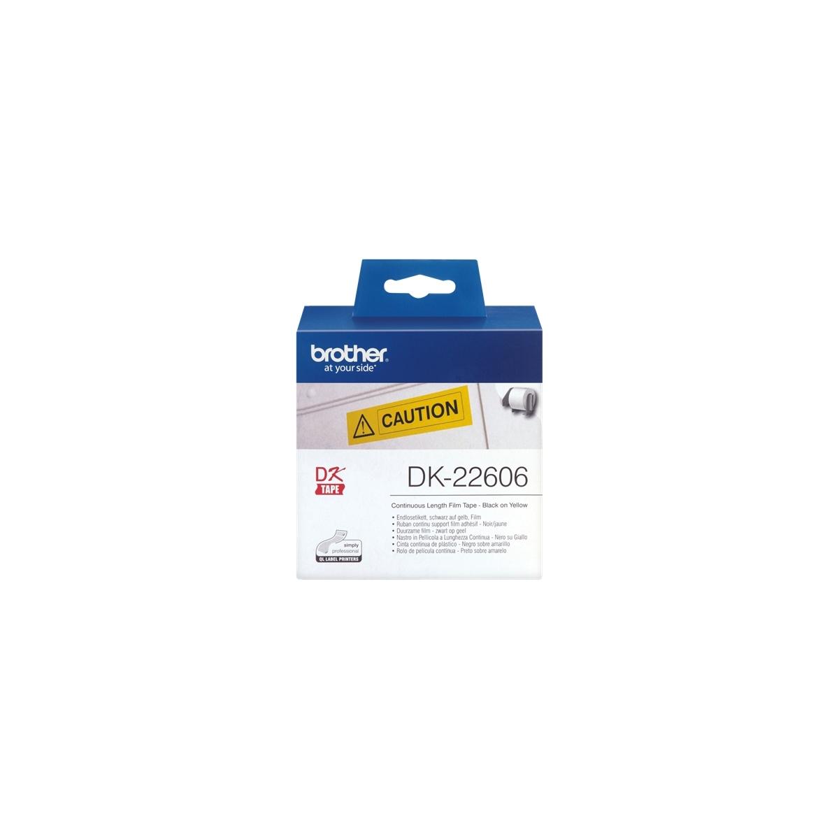 Etichette Originali BROTHER P-Touch (DK-22606) (62x15.24mt) GIALLO modulo continuo