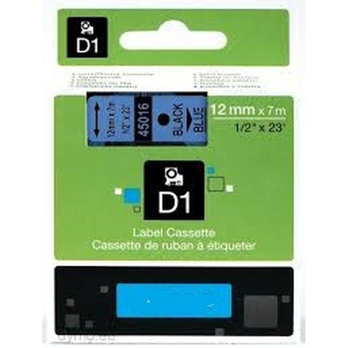 Nastro Nero su Blu (12 mm X 7 m) per DYMO D1 (S0720560, 45016)