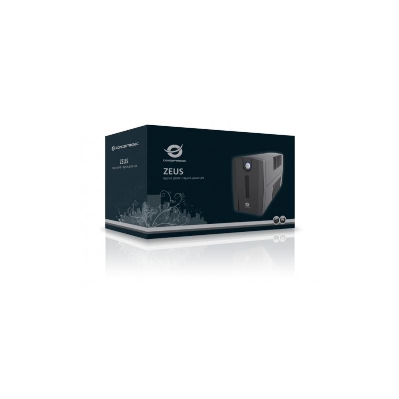 GRUPPO DI CONTINUITA' Conceptronic Zeus UPS 850VA 480W UPS - Batteria 12V / 7,5Ah - 2 Spine Schuko