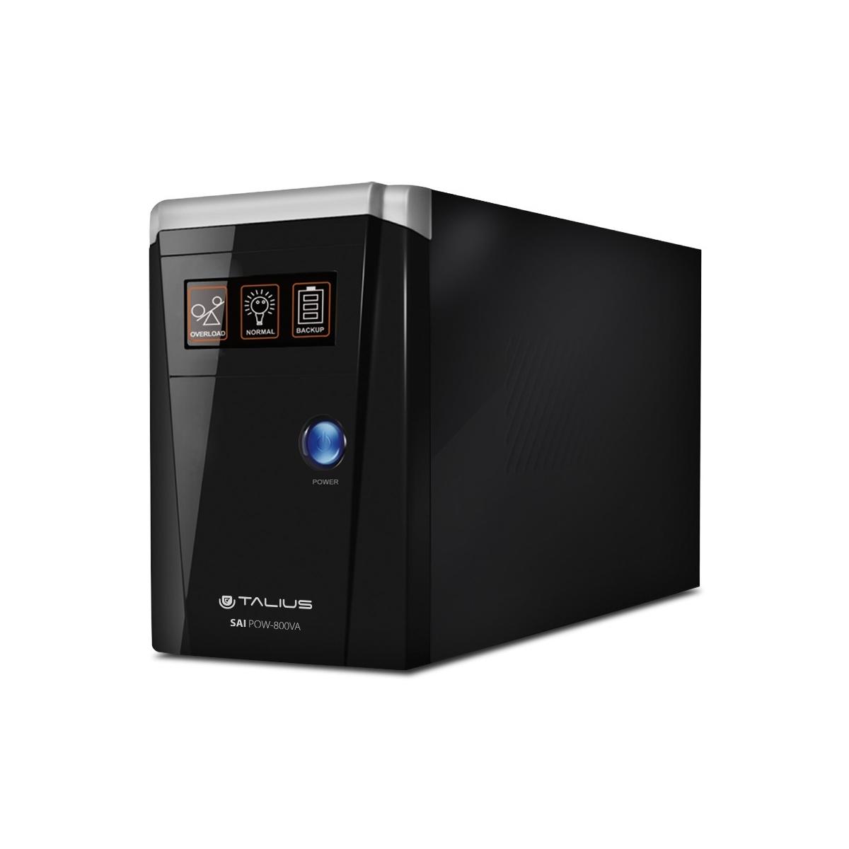 GRUPPO DI CONTINUITA' UPS Talius SAI 800VA - Funzione AVR - 2x Schuko - RJ45 / RJ11 - Backup 25 minuti