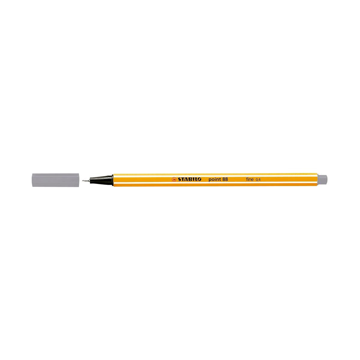 Stabilo Stabilo Point 88 pennarello a punta fine in fibra - corsa 0,4 mm -  inchiostro a base d'acqua - colore grigio scuro 88/96 4006381333986