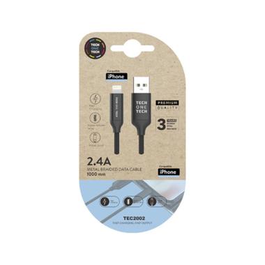 TechOneTech Cavo USB-A Maschio a Lightning Maschio 1m - Rivestito con Nylon Intrecciato