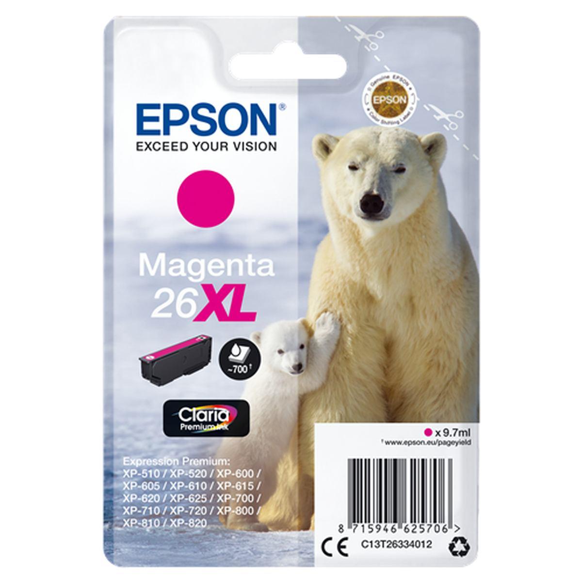 Cartuccia Originale (T2633, 26XL) EPSON XP600 (400pag) MAGENTA XL