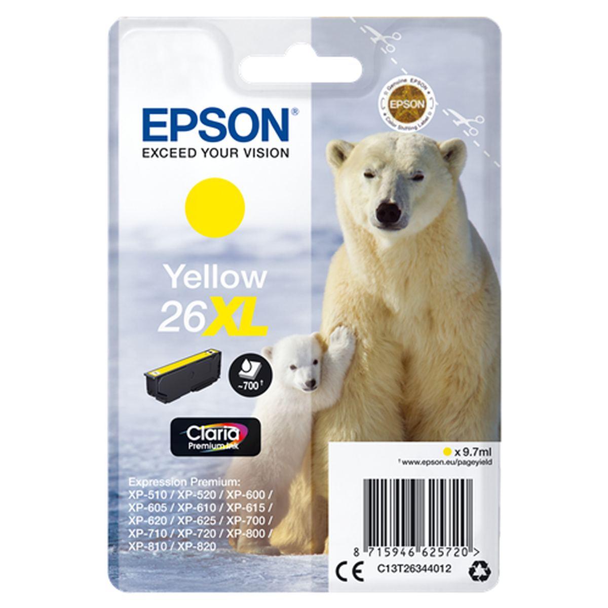 Cartuccia Originale (T2634,26XL) EPSON XP600 (400pag) GIALLO XL