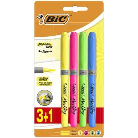 BIC Evidenziaotre Bic Highlighter Grip Cf da 4pz - Assortiti