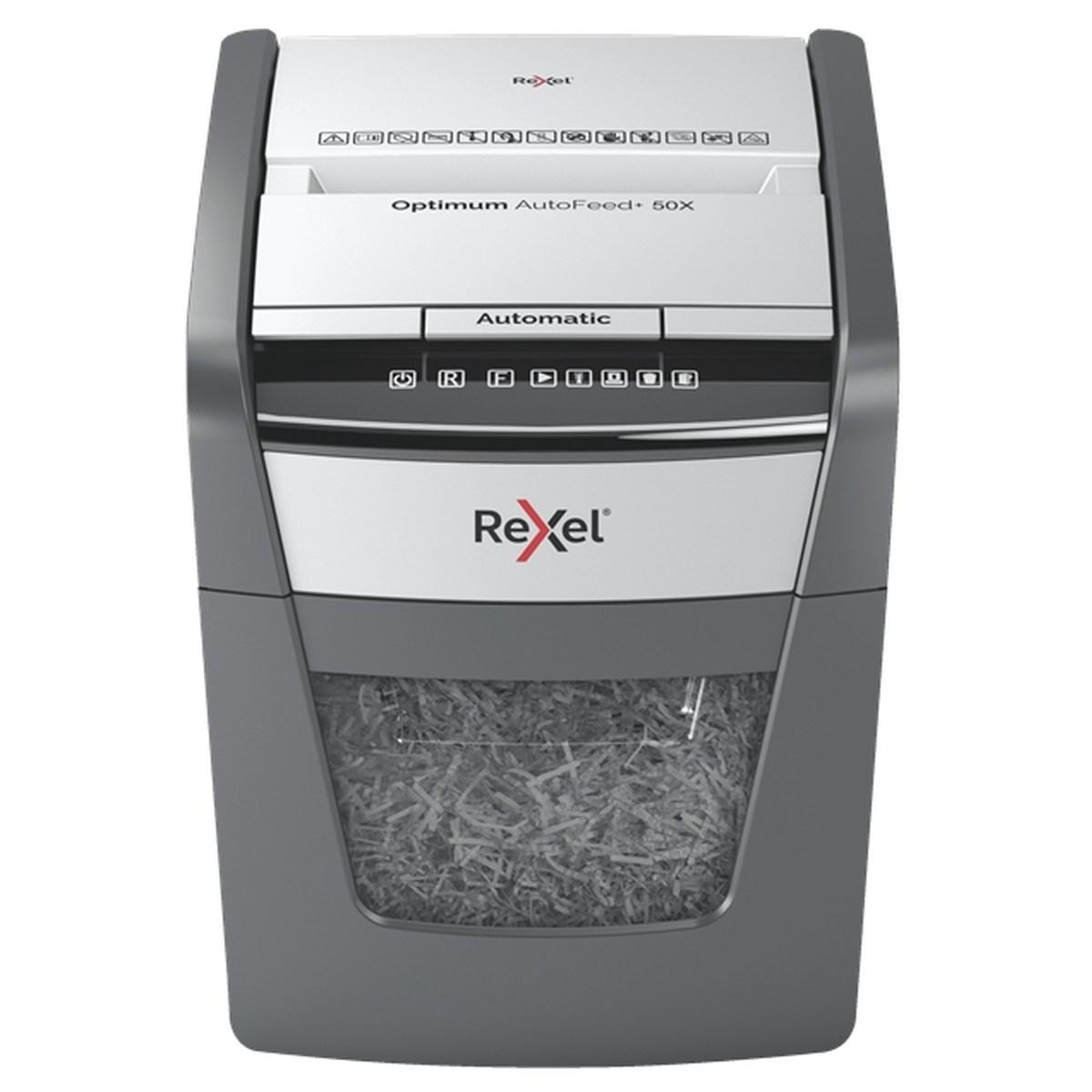 Rexel Rexel Optimum AutoFeed 50X Distruggi documenti con taglio automatico  delle particelle - 20L - Alimentazione automatica da 50 fogli - Slot  manuale da 6 fogli - Anti-inceppamento 2020050XEU 5028252613866
